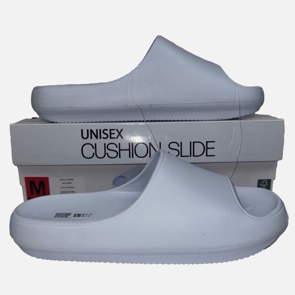 New 32 Degrees Unisex Smooth Cushion Slides Blue Cool Sandals - Picture 1 of 7